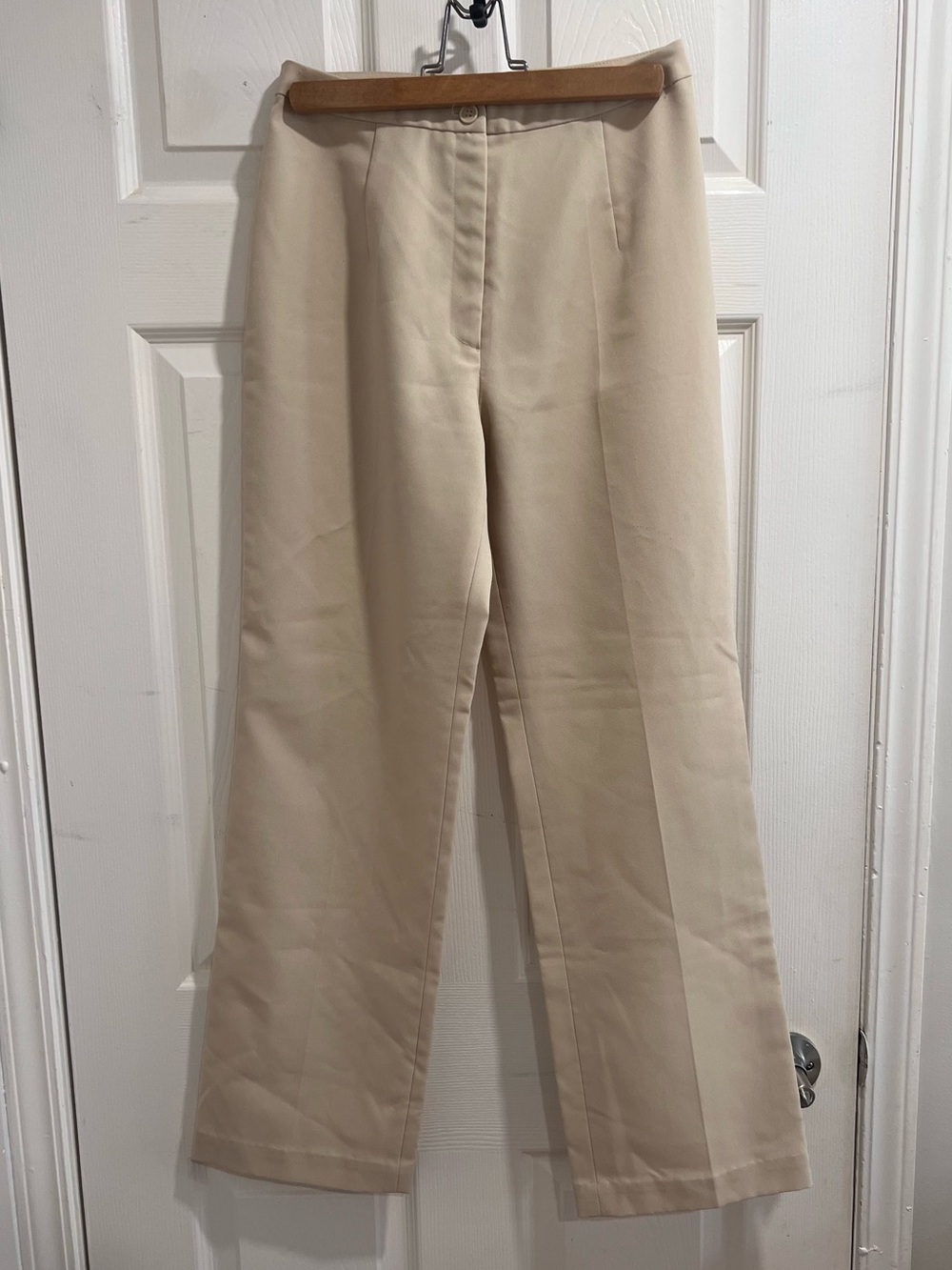 Classic High-Waist Wide Leg Women's Pants - Cream size 26-27